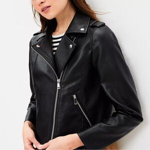 LOFT | Pebbled Faux Leather Moto Jacket